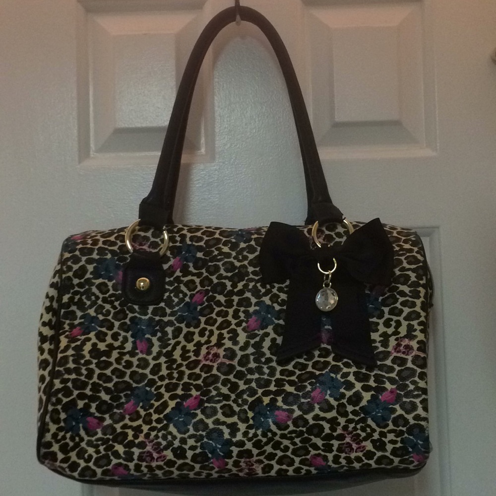 Used Betsy Johnson vinyl satchel